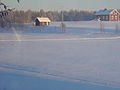 Ounaskoki river in Kittilä at winter