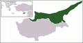 Location of the Turkish Republic of Northern Cyprus