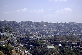 Uitzicht op Aizawl, hoofdstad van Mizoram