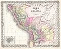 Mapa de 1855 mostrando el límite de la forma 3 (antes del laudo Hayes, con sector sur para la Argentina).