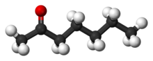 Ball-and-stick model of 2-heptanone