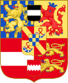 The coat of arms used by William the Silent from 1582 until his death, Frederick Henry, William II, and William III as Prince of Orange[52]