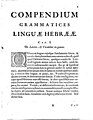 Compendio de gramática hebrea (Compendium).