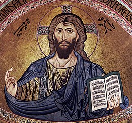 Kristus Pantokrator, mozaika v katedrále Proměnění Páně v Cefalù na Sicílii