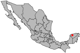 Méridas läge i Mexiko.