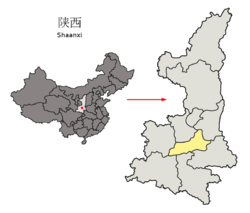 Lokacija jurisdikcije mesta Šjan v Šaanšiju