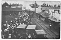 Waiting for train, Long Beach, August 1911, looking south, probably from depot window or roof