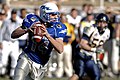 Image 11 Quarterback Photo credit: Mike Kaplan, USAF In gridiron football, the quarterback is the leader of the offensive team. At most levels, but especially at the college and professional level, the quarterback is one of the most visible and important roles on the team, being responsible both for calling plays and making decisions during the play. Shown here is Shea Smith of the Air Force Falcons during the 2007 Armed Forces Bowl. More selected pictures