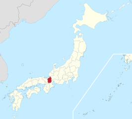 Kaart van Japan met Shiga gemarkeerd