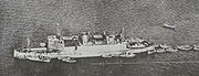 広東攻略戦中、大亜湾において大発動艇を発進させる神州丸