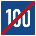 Zeichen 381-54 Ende der Richt­geschwindigkeit 100 km/h