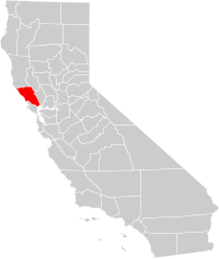 Locatie van Sonoma County in Californië