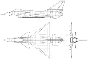 Ortografska projekcija Čengdu J-10