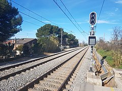 Senyal de sortida a Barberà del Vallès cap a Sabadell