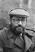 Italiaanse schrijver Umberto Eco, portret