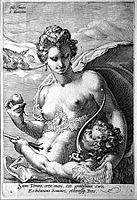 Jan Saenredam, Venus and Cupid, after Hendrick Goltzius