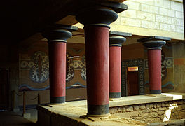 La "sala de la columnata" de Knossos.