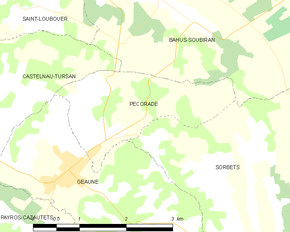 Poziția localității Pécorade