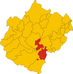 Elhelyezkedése Forlì-Cesena térképén