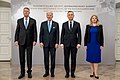 Čaputová with U.S. President Joe Biden, Romanian President Klaus Iohannis and Polish President Andrzej Duda at the Bucharest Nine summit in Warsaw, 2023