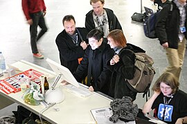 Picture with Jimbo and elian at 21C3 by JeLuF.jpg