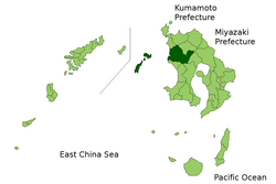 موقعیت Satsumasendai در استان کاگوشیما
