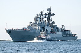 The Russian Navy Udaloy-class destroyer RFS Admiral Panteleyev arrives at Joint Base Pearl Harbor-Hickam to participate in the Rim of the Pacific exercise 2012. (7487834270).jpg