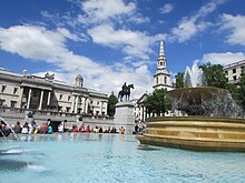 Fountain at Trafalgar Square, 2014