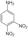 Deutsch: Struktur von 3,4-Dinitroanilin English: Structure of 3,4-Dinitroaniline