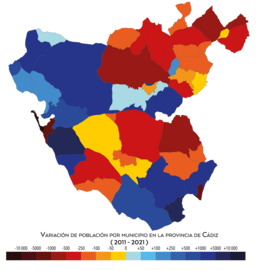 Crecimiento de la población por municipio entre 2011 y 2021