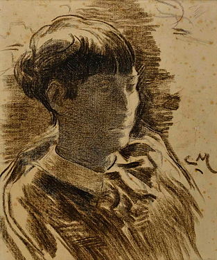 Constantin Meunier, Portrait de Marie Duhem, pastel à l'huile sur papier, musée de la Chartreuse de Douai.