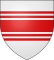 Argent, a fess doubly cottised gules