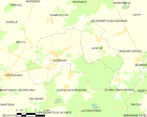 Poziția localității Esternay