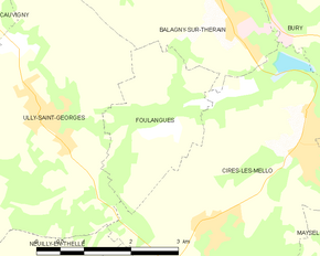 Poziția localității Foulangues