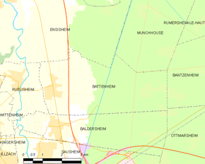 Poziția localității Battenheim