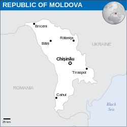 Kort over Republikken Moldova