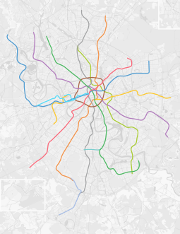 Slavjanskij Bulvar på en karta över Moskvas tunnelbana