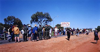 Quaker peace march banner at Pine Gap.jpg