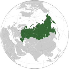Russia proper (dark green) Disputed Crimean peninsula (internationally viewed as territory of Ukraine, but de facto administered by Russia) (light green)[1]