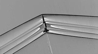 Shockwave pattern around a T-38C observed with Background-Oriented Schlieren photography (1)