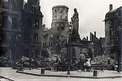 Church after bombing and fire