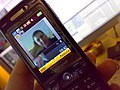 UMTS Video call between Sweden and Singapore, Sony Ericsson K800 over a UMTS mobile network, Sep 2007.