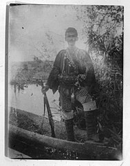 Apostol Petkov at Giannitsa Lake, photographed by Albert Sonnichsen