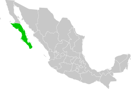 Baja California elhelyezkedése Mexikón belül