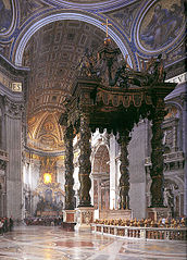 Baldachin & transept of the Basilica
