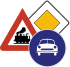 Diverse historische deutsche Verkehrszeichen