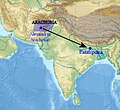 Согласно Арриану, Мегасфен жил в Арахозии и отправился в Паталипутру, ко двору Чандрагупты Маурьи.