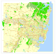 Map of the Sydney metropolitan area