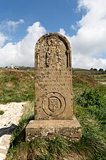 Estela en Santa María de Roncevalles.