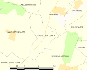 Poziția localității Crèvecœur-le-Petit